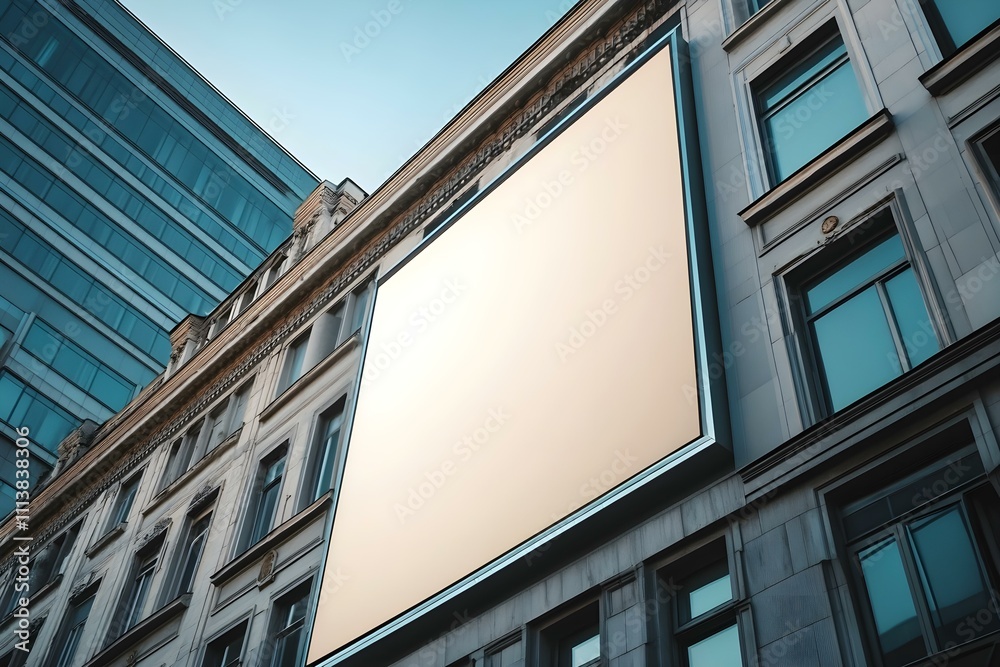 Blank Billboard Mockup for Advertising on Building Blank Billboard Mockup for Advertising on Building
