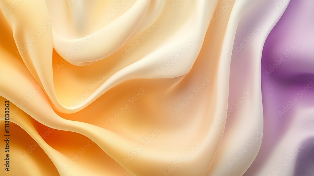 An illustration of cream, gold and purple luxury satin/ silk material An illustration of cream, gold and purple luxury satin/ silk material