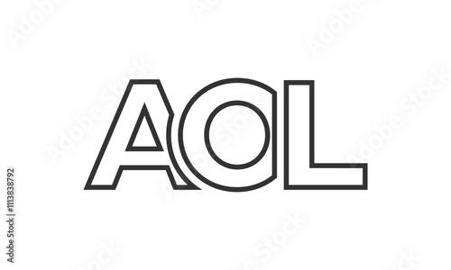 AOL logo design template with strong and modern bold text. Initial based vector logotype featuring simple and minimal typography. Trendy company identity. photo