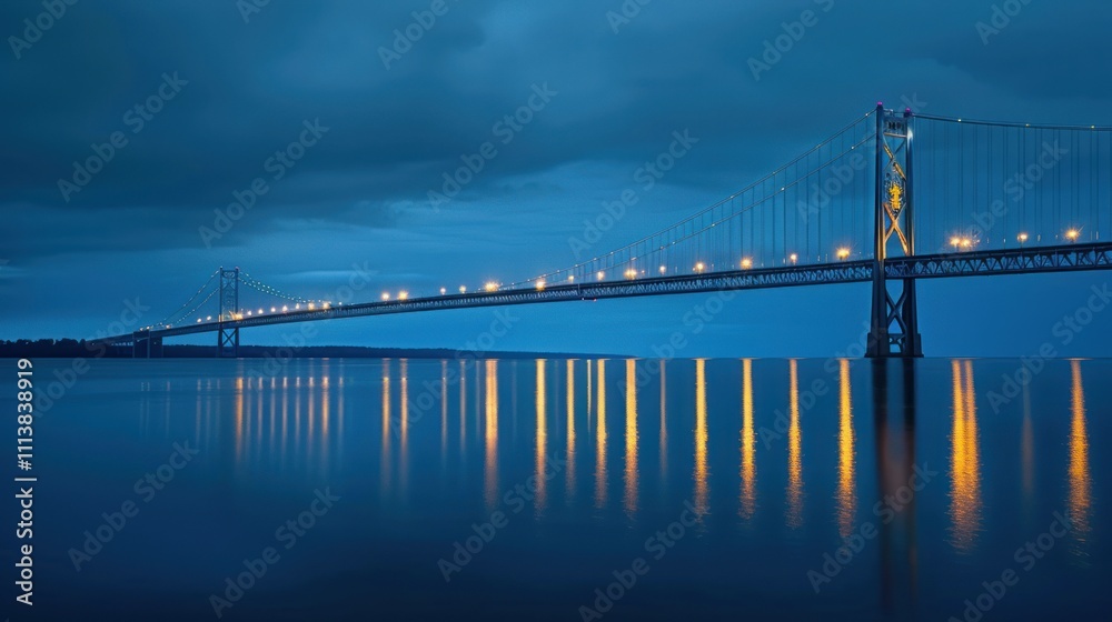 Obraz premium Suspension Bridge at Dusk
