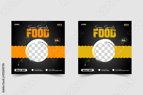 Food social media post design template. Vector illustration. minimalist & creative food social media post design template.