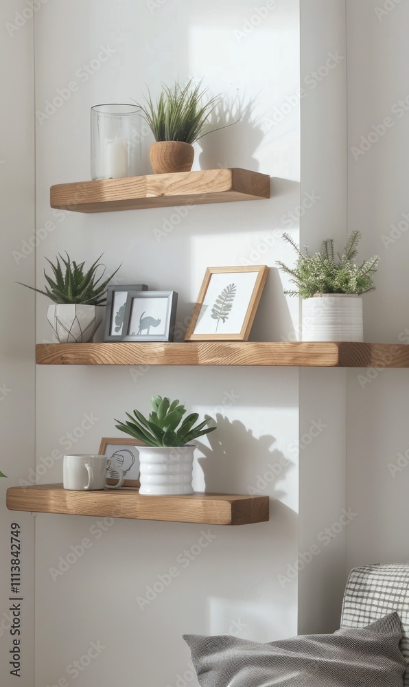 Modern Home Decor: Simple Shelves with Plants Modern Home Decor: Simple Shelves with Plants