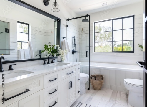 Modern Bathroom with Black Accents