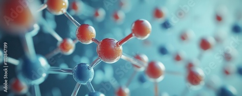 A close-up view of colorful molecular structures showcasing atoms connected by bonds, highlighting the intricacies of molecular chemistry.