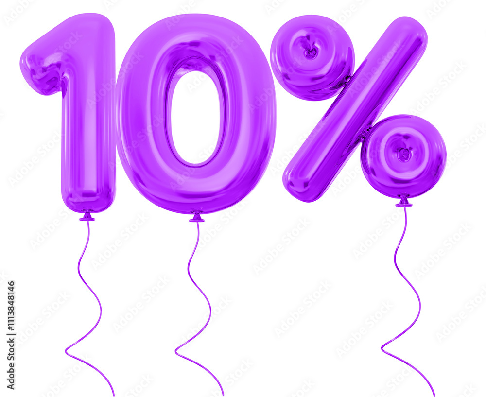 10 percent purple balloon offer in 3d 10 percent purple balloon offer in 3d