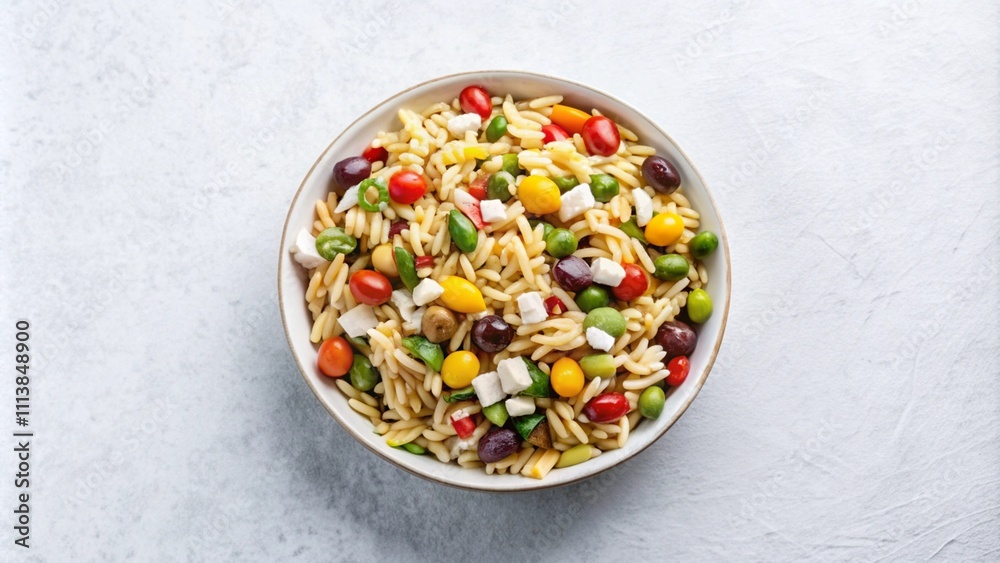 Orzo Pasta Salad with Cherry Tomatoes, Olives, and Feta Cheese Orzo Pasta Salad with Cherry Tomatoes, Olives, and Feta Cheese