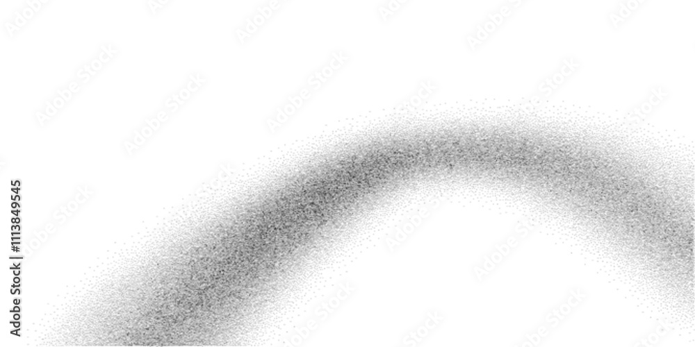 Gritty pattern with abstract wave gradient. Grainy overlay monochrome background. Vector illustration of noise stipple sand halftone texture, digital grain glitch art.