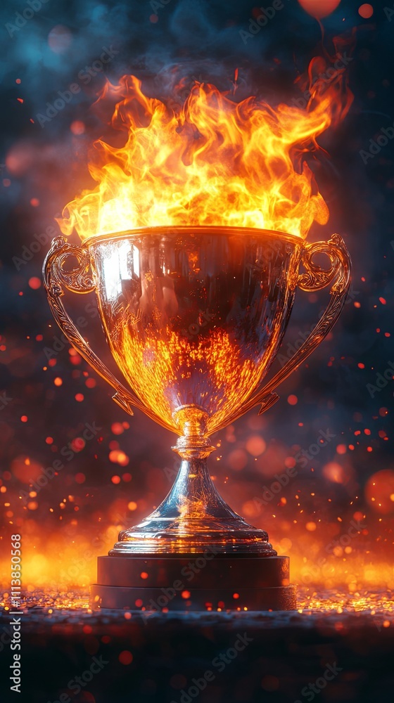 Fiery Trophy of Victory: A Burning Champion's Award Fiery Trophy of Victory: A Burning Champion's Award