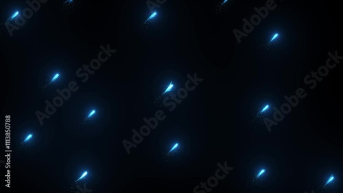 Meteor shower effect of blue light particles. Suitable to be used as a background to make the work look more extraordinary.