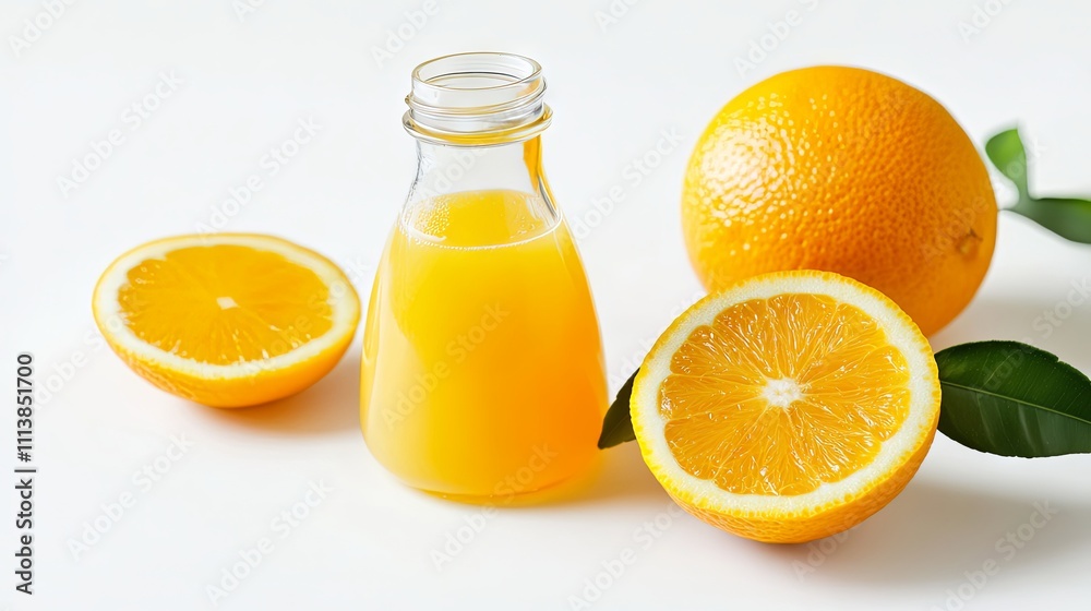 Vibrant Orange Juice and Slices - A Healthy and Refreshing Drink Vibrant Orange Juice and Slices - A Healthy and Refreshing Drink