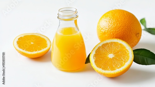 Vibrant Orange Juice and Slices - A Healthy and Refreshing Drink photo