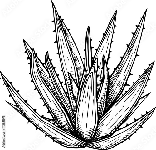 Aloe, sketch vector EPS illustration. 