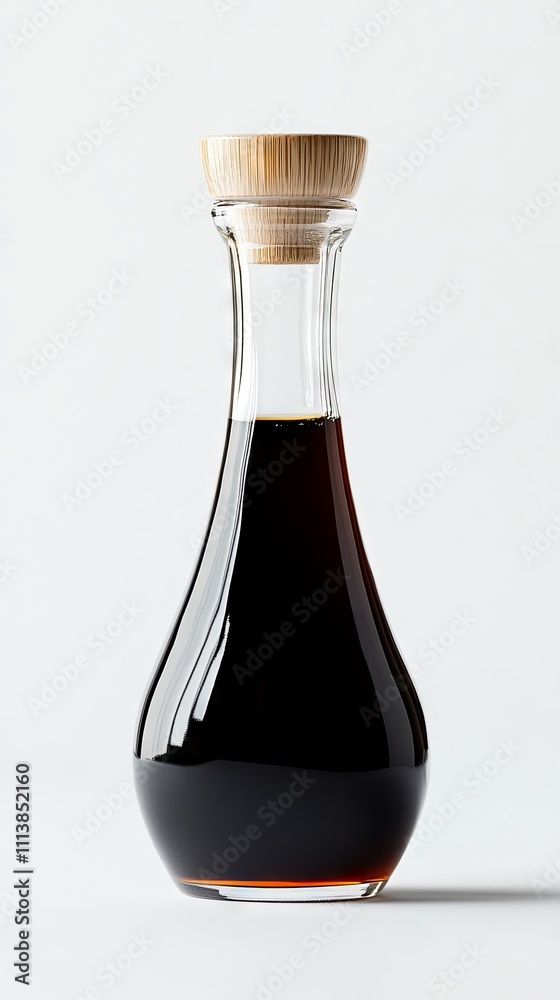 Elegant Dark Sauce Bottle with Bamboo Lid Elegant Dark Sauce Bottle with Bamboo Lid