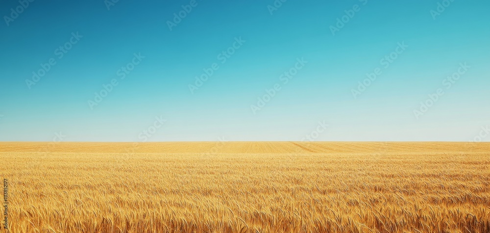 A serene golden wheat field stretches under a clear blue sky, creating a peaceful and picturesque rural landscape ideal for nature enthusiasts. A serene golden wheat field stretches under a clear blue sky, creating a peaceful and picturesque rural landscape ideal for nature enthusiasts.