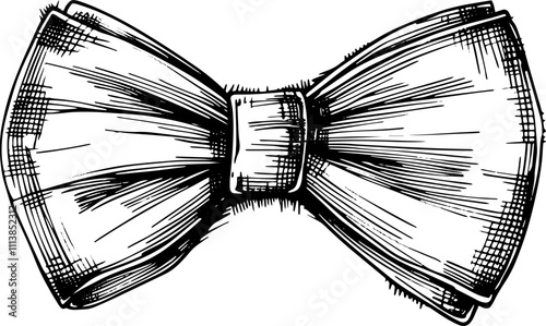 Bow tie, sketch illustration. 