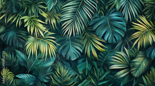 Wallpaper Mural Lush Tropical Foliage A Vibrant Green Paradise Torontodigital.ca