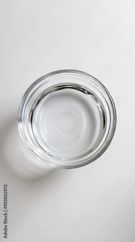 Empty Glass Bowl Filled with Water - Simple and Modern