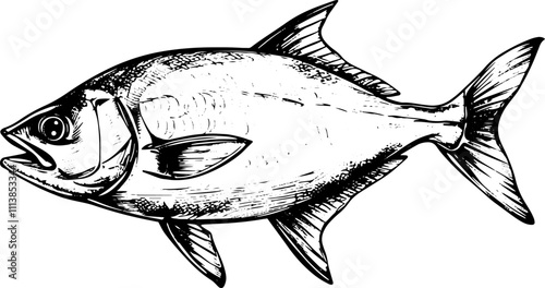 Fish in sketch style. 