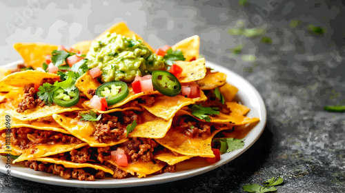 Loaded Sheet Pan Nachos with Queso Fundido and Pickled Jalapeños, Mexican Appetizer Photography