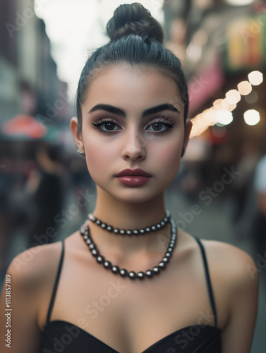 A striking close-up portrai...
