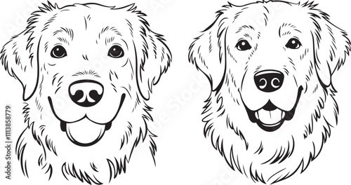 Golden Retriever Outline Vector | Dog Silhouette Art | Pet Illustration | Golden Retriever Clipart | Animal Line Art | Dog Outline Drawing | Puppy Vector Design | Minimalist Dog Artwork | Pet Lover 