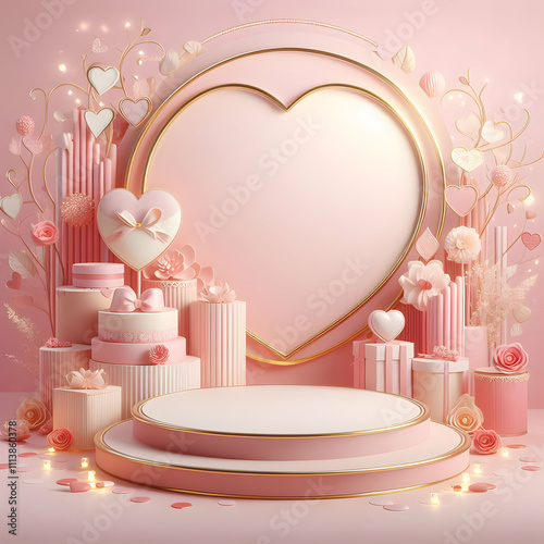 Valentine's Day Background Podium