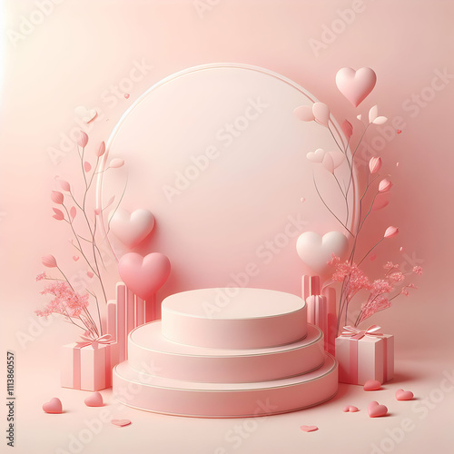Valentine's Day Background with Gift Boxes
