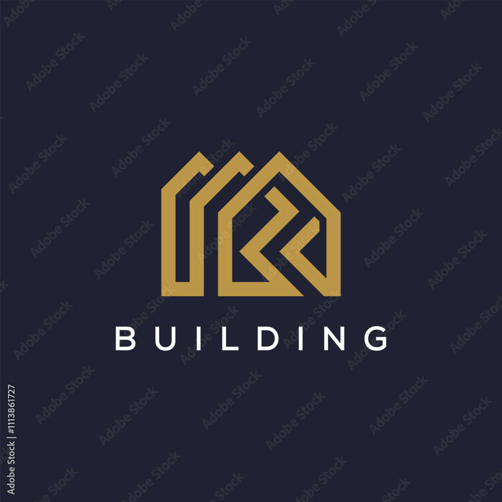 Obraz premium creative letter MR house real estate, logo design vector template