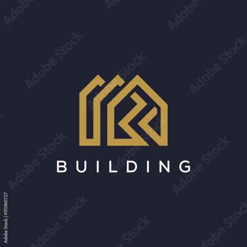 creative letter MR house real estate, logo design vector template
