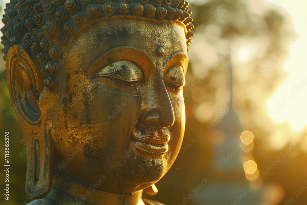 Buddha in the beautiful morning sun Buddha in the beautiful morning sun