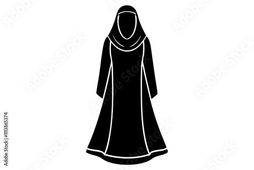 Abaya Silhouette (Middle East) – Traditional Middle Eastern Women's Fashion Design for Art & Prints