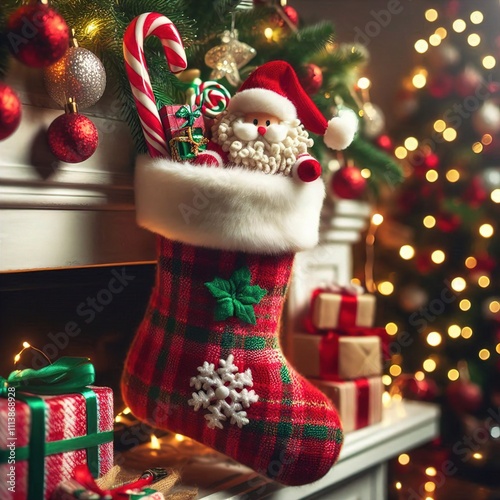 christmas stocking and gifts