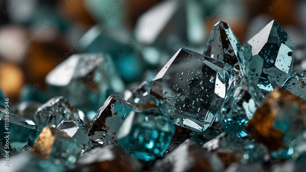 macro photo of glass fragments