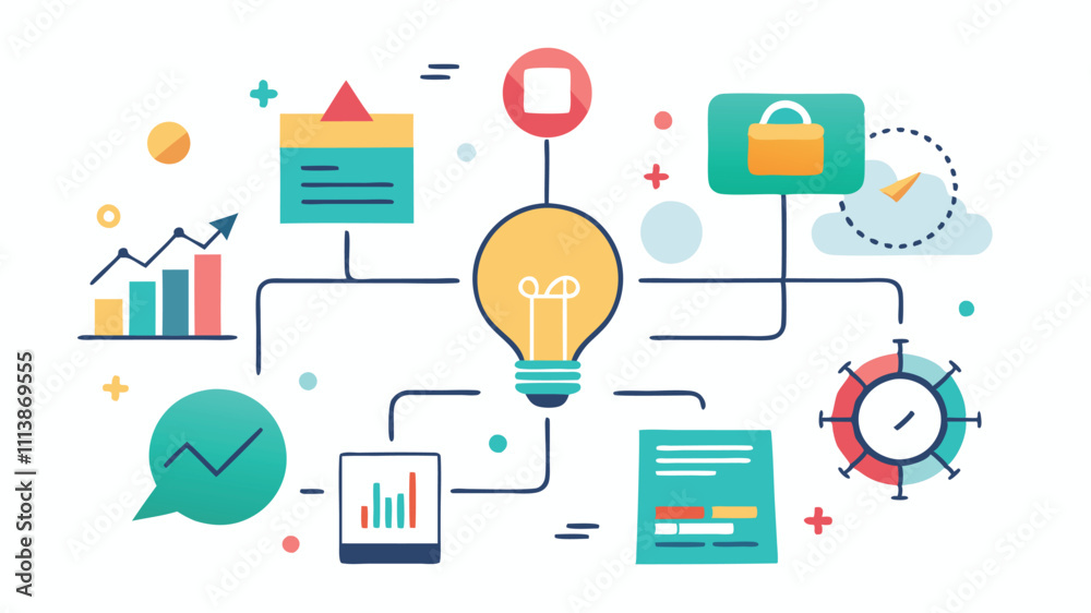 business meeting concept. Project management basics landing page template flat design. Business people teamwork, group of male managers are working on a business plan, business meeting concept. Project management basics landing page template flat design. Business people teamwork, group of male managers are working on a business plan,