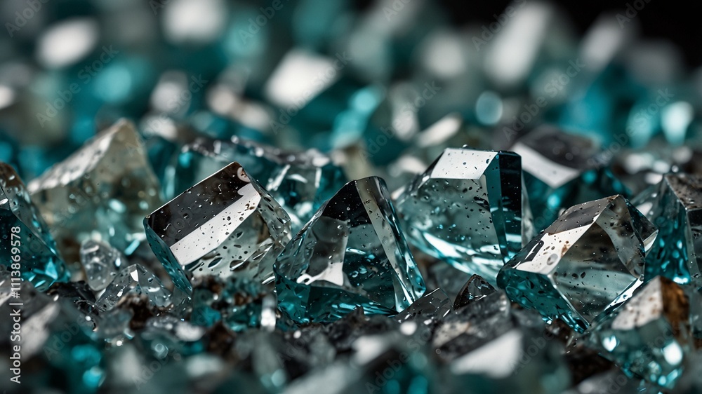macro photo of glass fragments