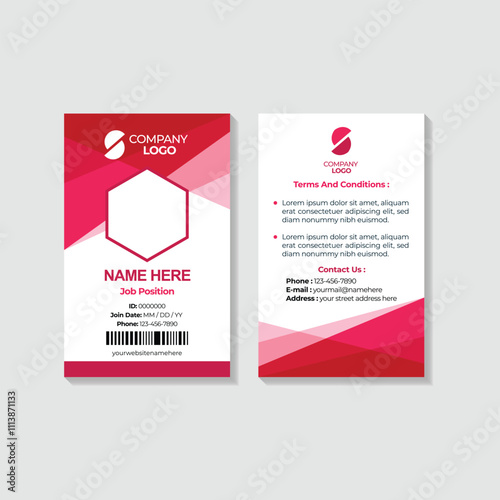 Id card design template - red Color