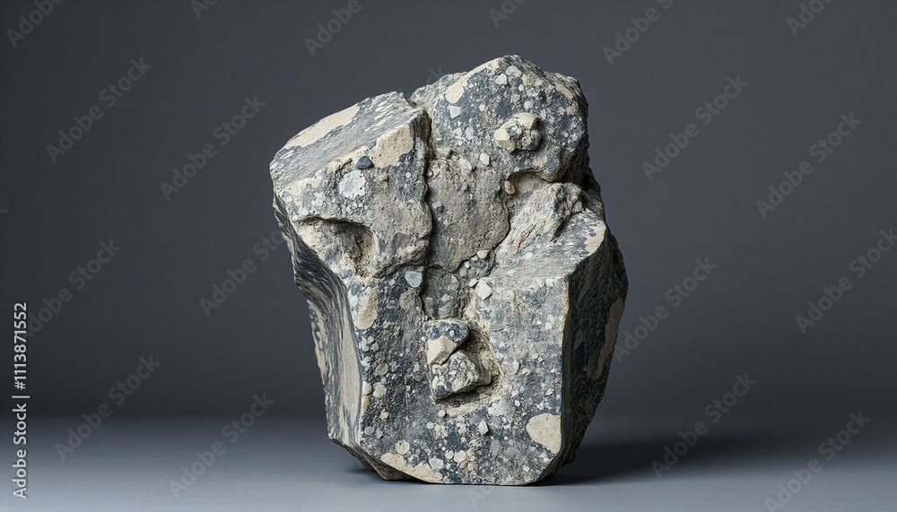 Naklejka premium PNG ULTRA HD 8K Diorite Rock – Intricate Stone with Light and Dark Mineral Patterns, Textured Details, Isolated on Neutral Background, Ideal for Geology, Design, or Education