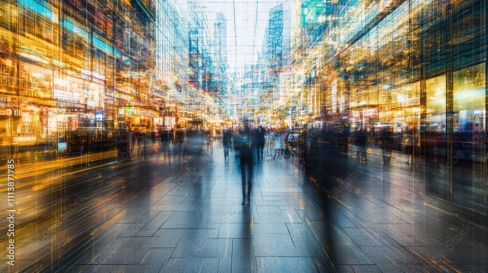 Vibrant and Dynamic Urban City Landscape with Motion Blur Effect Vibrant and Dynamic Urban City Landscape with Motion Blur Effect