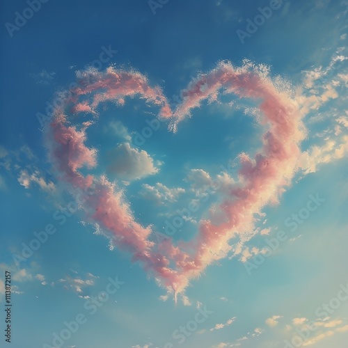 pink heart shaped cloud in the sky