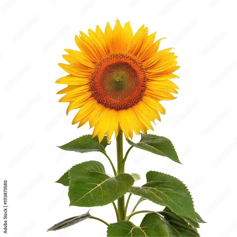 Fototapeta premium Sunflower bloom with transparent background nature close-up