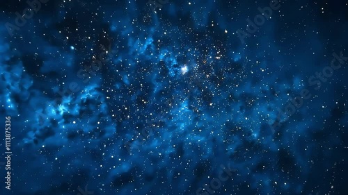 4k starry night sky with clusters of stars spread across a blue nebula illuminated abstract sphere surface fog cosmos, starry, design, round, satellite, vector, detail, outdoor, cosmos, illustration	