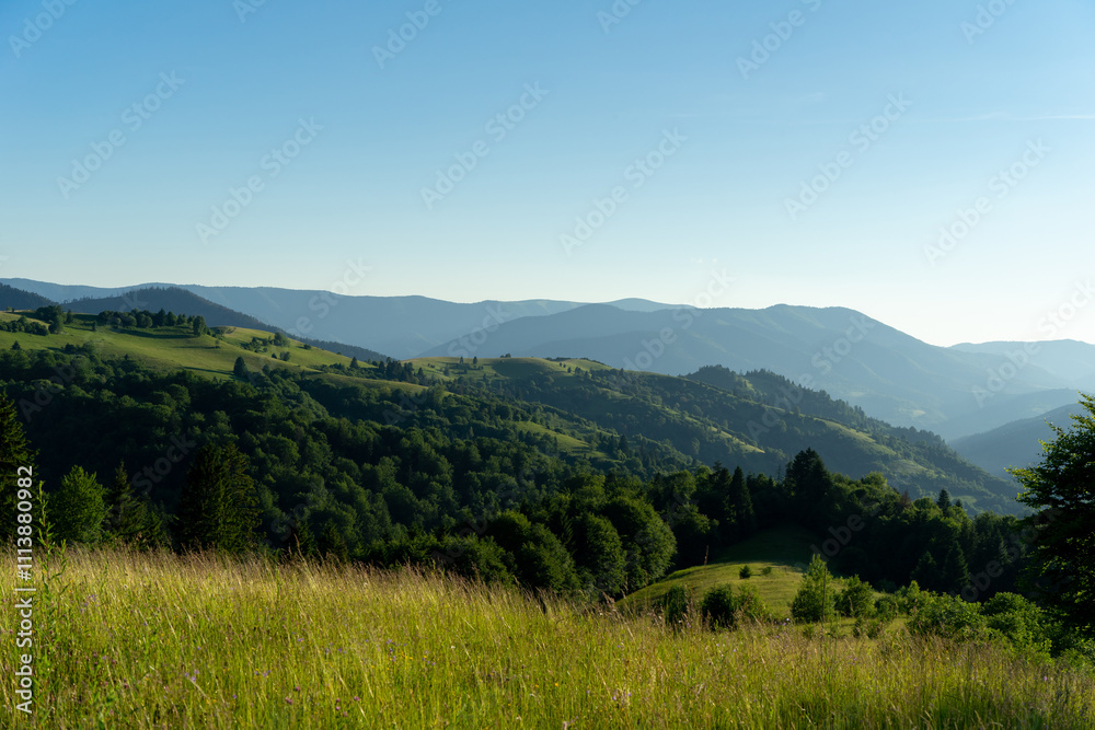 Fototapeta premium Beautirful background of the Summer mountain landscape