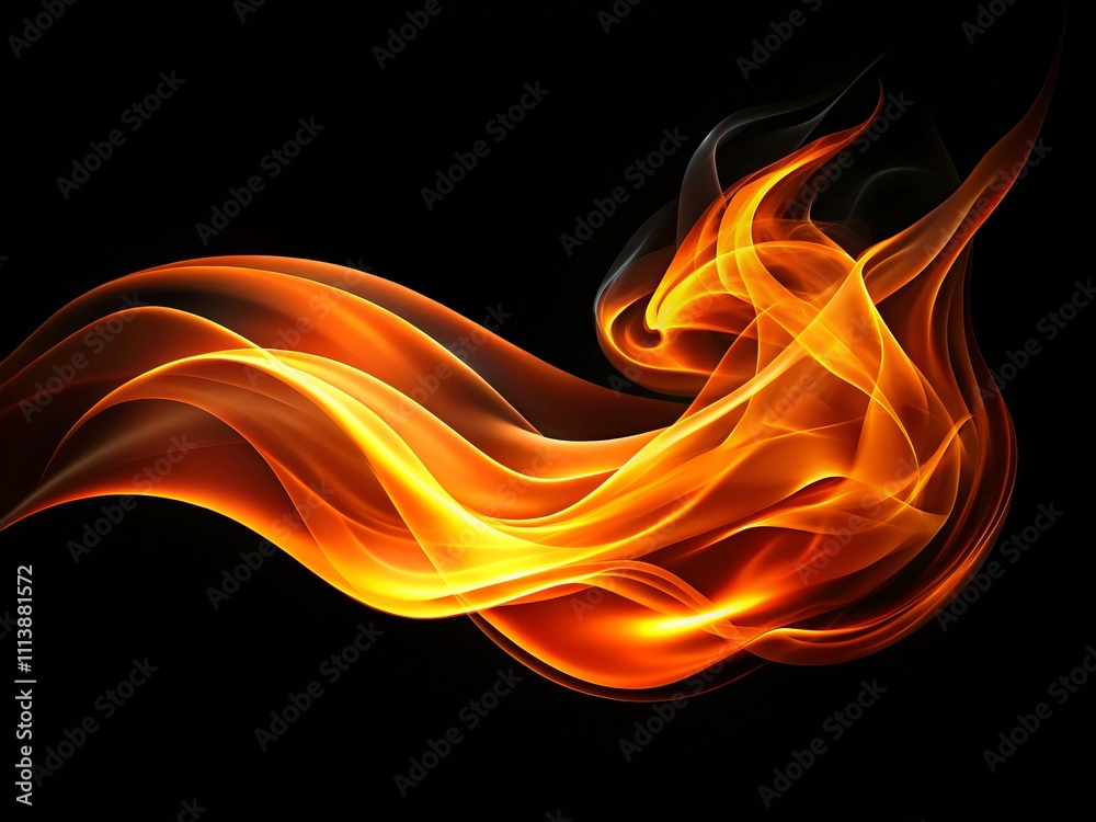 Abstract Orange Flame Shape with Smooth Curves on Black Base - A Modern Decorative Piece for Contemporary Spaces, Perfect for Interior Design Inspiration and Artistic Decor Abstract Orange Flame Shape with Smooth Curves on Black Base - A Modern Decorative Piece for Contemporary Spaces, Perfect for Interior Design Inspiration and Artistic Decor