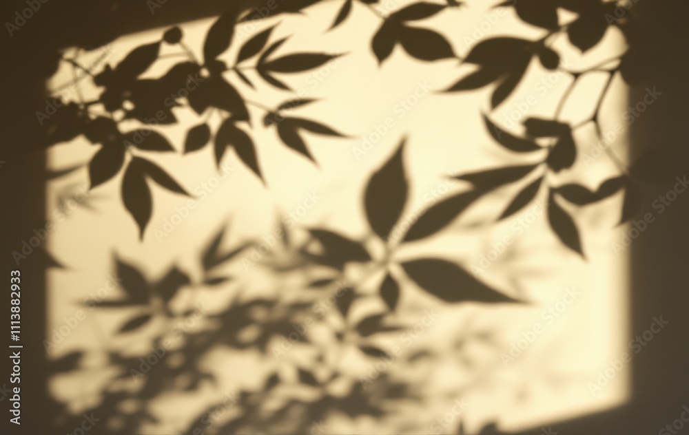 Elegant Leaf Shadows on Light Background