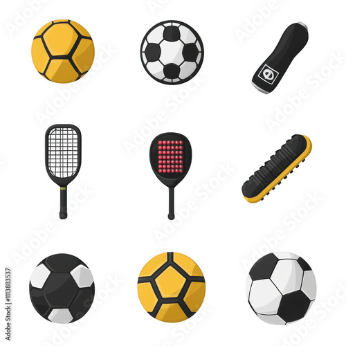 Black Sports Equipment icon png Minimalist flat icon, vector logo style sign clipart on a transparent background photo