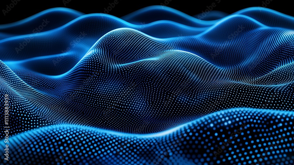 Abstract Blue Digital Waves with Dots and Gradients Creating a Futuristic Visual Effect in a Dark Background Abstract Blue Digital Waves with Dots and Gradients Creating a Futuristic Visual Effect in a Dark Background