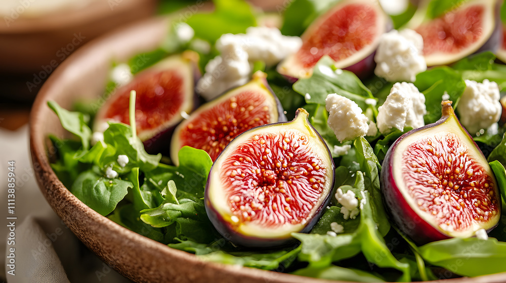 Homemade Fig and Cheese Salad: A Close-Up of Wholesome Culinary Art Homemade Fig and Cheese Salad: A Close-Up of Wholesome Culinary Art