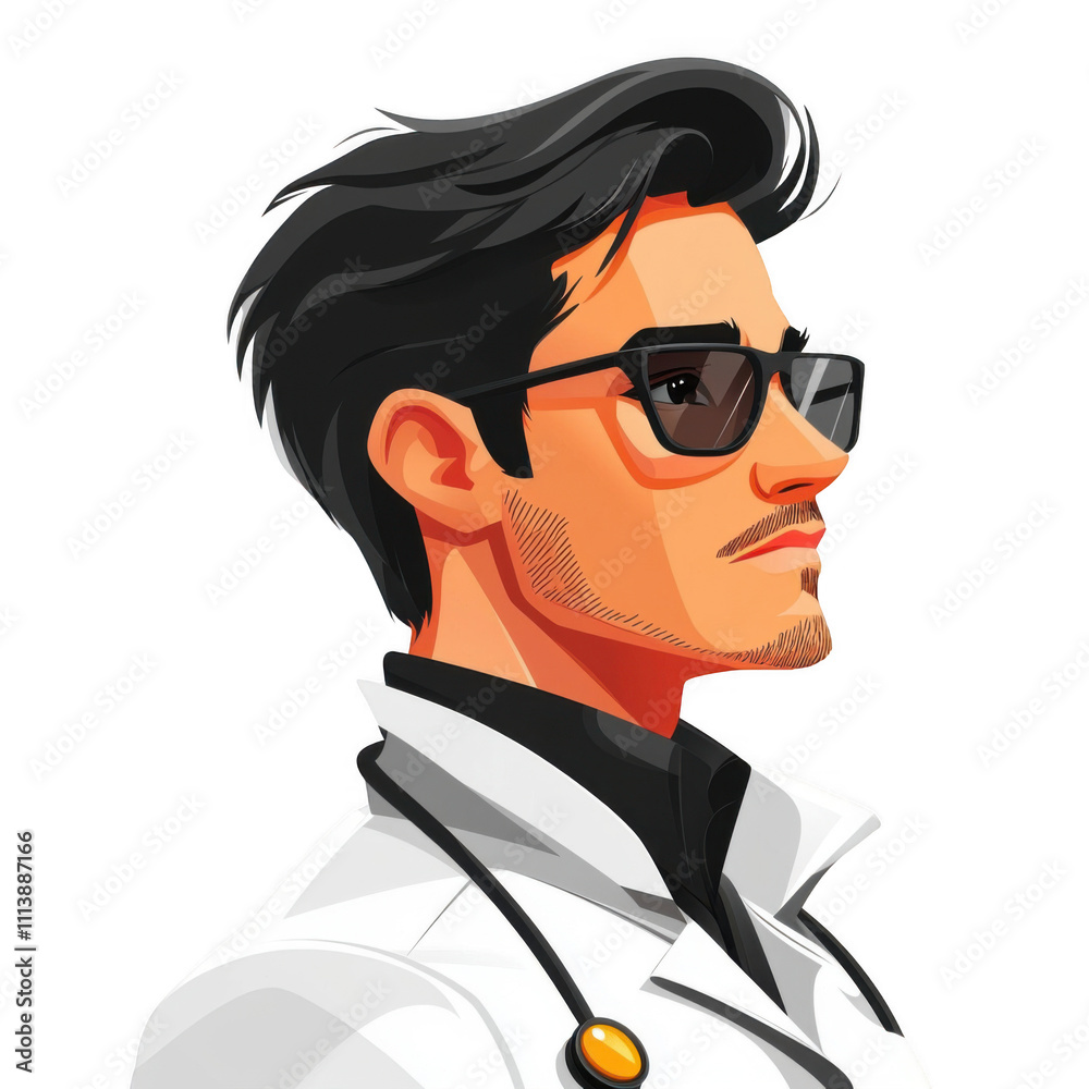 icon of Doctor icon png Minimalist flat icon, vector logo cartoon style sign clipart on a transparent background