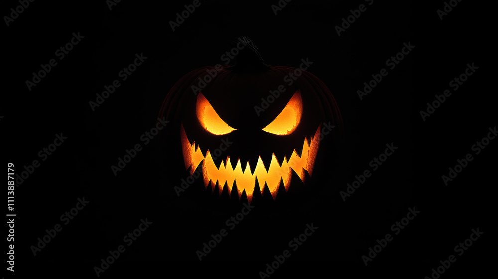 Glowing Jack-o'-Lantern with Fangs Glowing Jack-o'-Lantern with Fangs