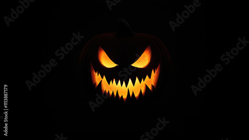 Glowing Jack-o'-Lantern with Fangs